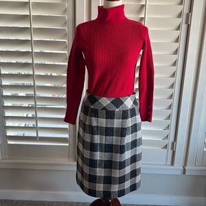 Talbots Buffalo Plaid Wool Blend Skirt, Size 4